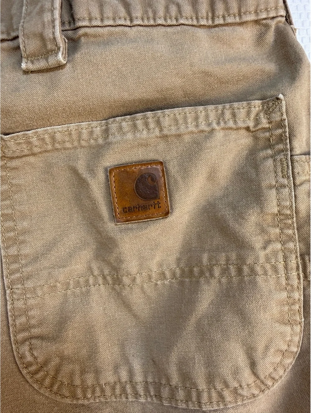 Carhartt B147 Men’s 46 Dark Khaki Canvas Utility Work Carpenter Shorts 10”